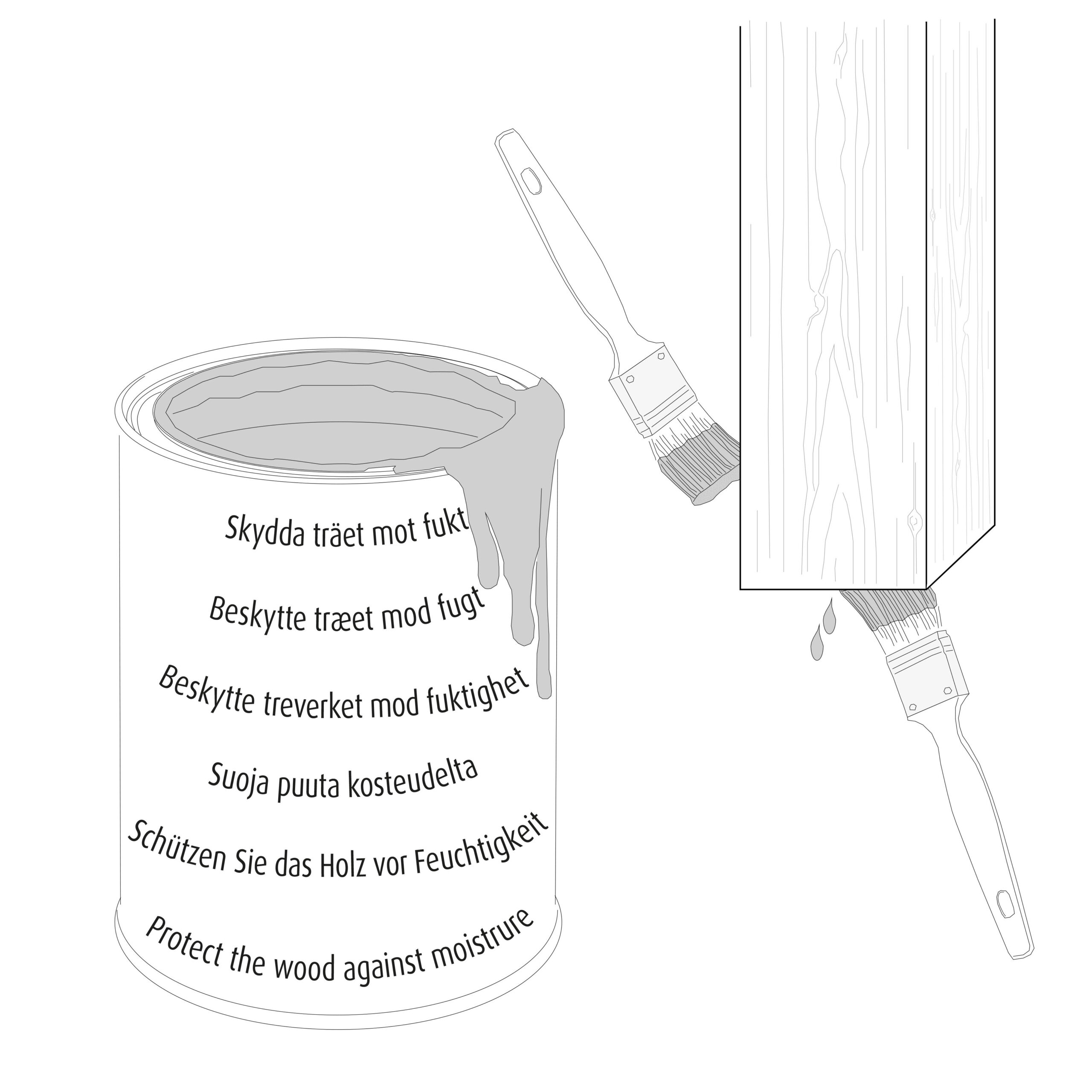 Limträstommen måste man skydda och måla sin stomme så den skyddar mot fukt