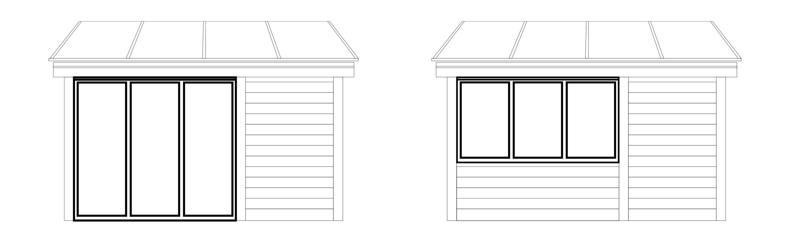 Glaspartier till uterum finns som fasat uterumspartier