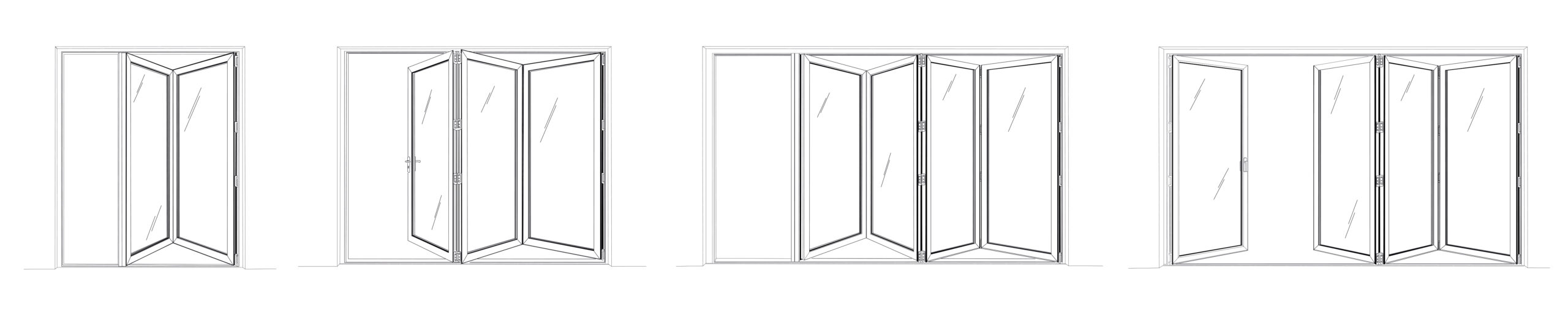 Glaspartier till uterum finns även som vikparti